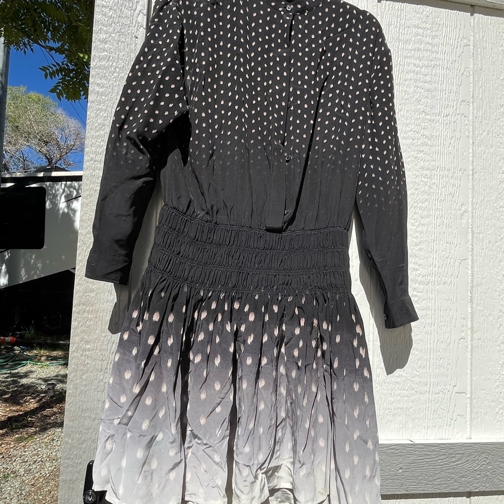 All Saints short Black and White Long Sleeve Dress